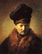 Rembrandt Peale Bust of an Old Man in a Fur Cap Sweden oil painting artist